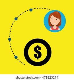 girl connection app icon vector illustration design