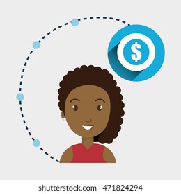 girl connection app icon vector illustration design
