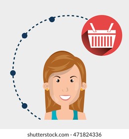 girl connection app icon vector illustration design