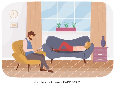Girl in consultation with psychotherapist. Doctor gives advice on psychology, mental health