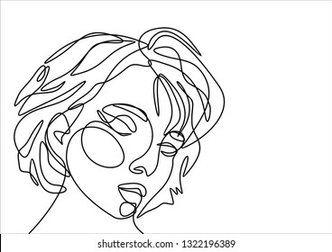 Girl. Continuous line