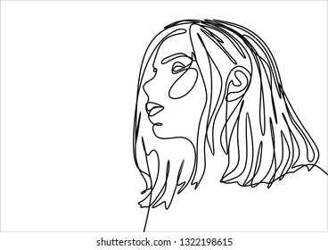 Girl. Continuous line