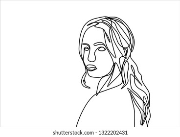 Girl. Continuous line