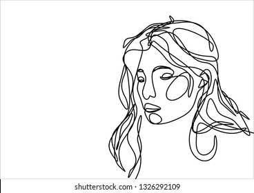Girl. Continuous line
