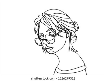 Girl. Continuous line