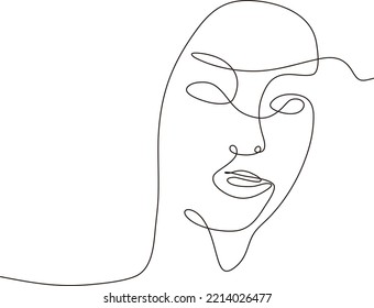 girl continuous line illustration design with various styles