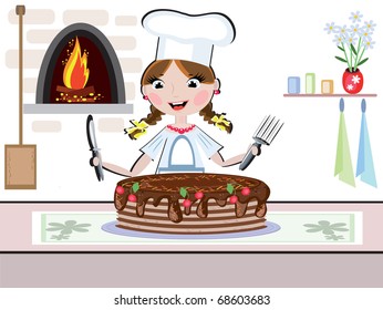 Girl cook