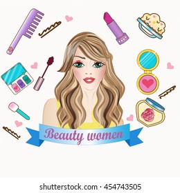 girl and cosmetics