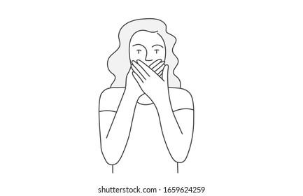 67 One Line Drawing Mouth Covered Images, Stock Photos & Vectors ...