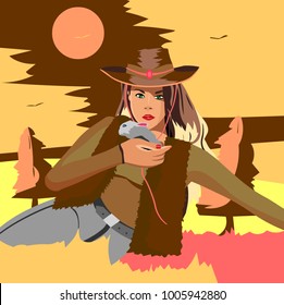 Girl in a cowboy hat holding a rabbit