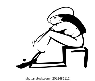 Girl in a cowboy hat sits in profile