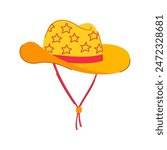 girl cowgirl hat cartoon. boot disco, country cow, rodeo element girl cowgirl hat sign. isolated symbol vector illustration