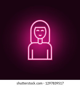 girl co-worker icon. Elements of interview in neon style icons. Simple icon for websites, web design, mobile app, info graphics