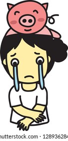 the girl is crying