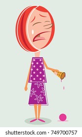Girl crying over dropped ice cream