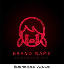 Girl Crying red chromium metallic logo