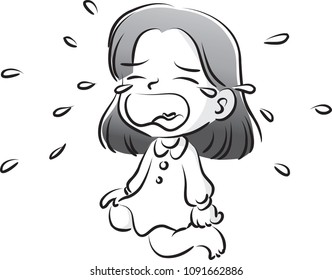 Girl Crying Vector Stock Vector Royalty Free Shutterstock