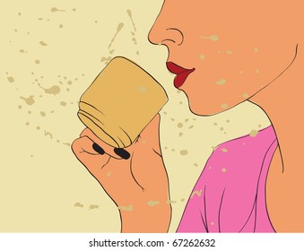 girl with cup