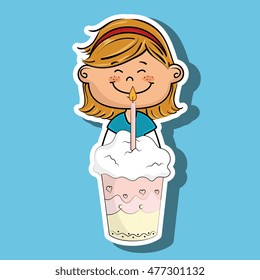 girl cup cake candle