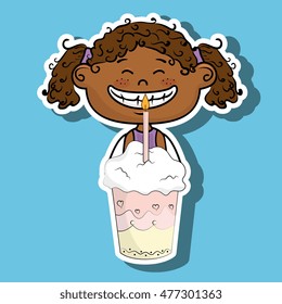 girl cup cake candle