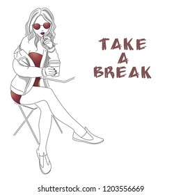 Girl with a cup of coffee
