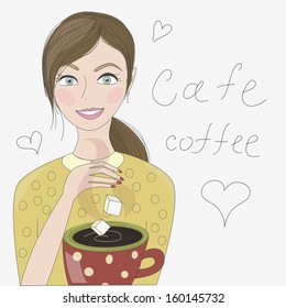 Girl with a cup of coffee