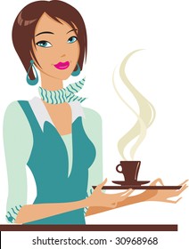 Girl with cup of coffee