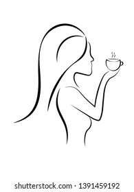 girl with a cup of hot drink