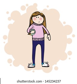 girl with cup of some tea