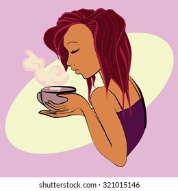 Girl with a cup of tea