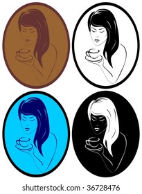 girl with cup vector