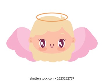 Girl cupid cartoon design of love passion romantic valentines day wedding decoration and marriage theme Vector illustration