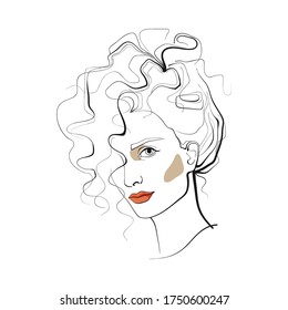 Curly Hair Line Drawing Images, Stock Photos & Vectors | Shutterstock