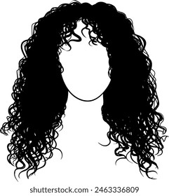 Girl with curly hair avatar isolated vector	