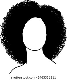 Chica con pelo rizado avatar Vector aislado	