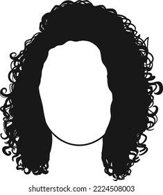 Niña con vector de pelo rizado aislada 