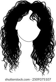 Girl with curly hair vector isolated avatar	