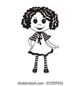 Girl cute cartoon vector illustration