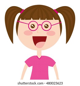 girl cute isolated icon vector illustration design