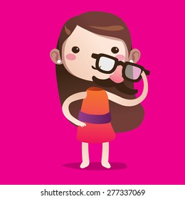 girl cute vector character cartoon disguise