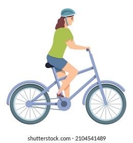 Girl Cyclist Icon Cartoon Vector Bicycle Stock Vector (Royalty Free ...