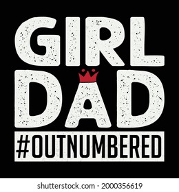 Girl Dad #outnumbered - vector
