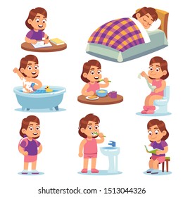 Children Daily Routine Icon Images, Stock Photos & Vectors | Shutterstock