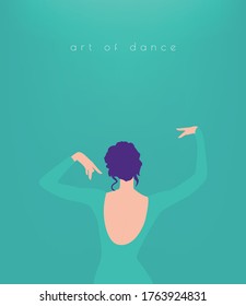 Girl In Dance, Beautiful Movements, Contemporary Dance , Girl In Dress, Hands On Top
