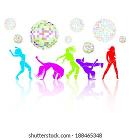Girl dance energy motion vector