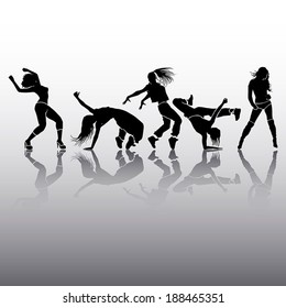 Girl dance energy motion vector