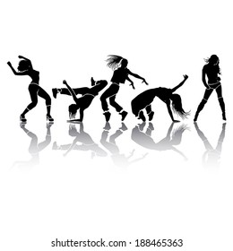 Girl dance energy motion vector