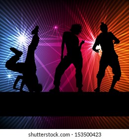 Girl dance silhouette vector background concept