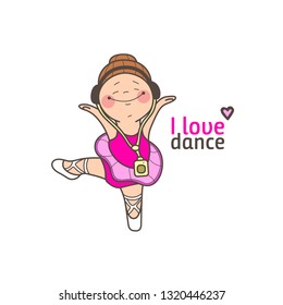 girl dancer logo for corporate identity. sticker