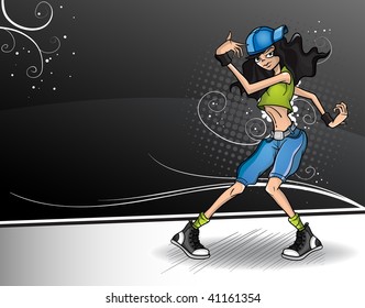 Girl dancer for text